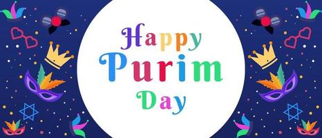 background happy purim day vector design