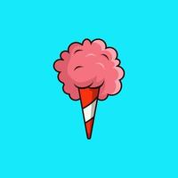 cotton candy illustration on a blue background, cotton candy vector illustration isolated design with flat style