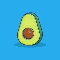 Ilustración de aguacate con estilo simple, diseño aislado de vector de aguacate