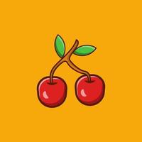 cherry illustration, cherry vector isolated, cherry vector simple style