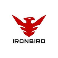 simple strong Iron Bird logo design vector