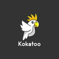 cartoon fly bird cockatoo modern logo design vector