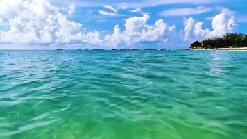 panorama de la playa tropical mexicana playa 88 playa del carmen mexico. video