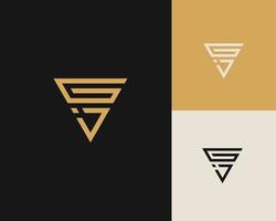 letras gyj o gj línea diseño de logotipo. emblema elegante minimalista lineal. elemento de vector elegante de lujo. logotipo de empresa premium. símbolo del alfabeto gráfico para la identidad empresarial corporativa