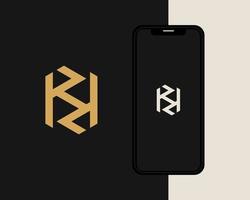 Letters K and K or KK line logo design. Linear minimal stylish emblem. Luxury elegant vector element. Premium business logotype. Graphic alphabet symbol for corporate business identity