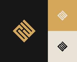Letters G and W or GW line logo design. Linear minimal stylish emblem. Luxury elegant vector element. Premium business logotype. Graphic alphabet symbol for corporate business identity