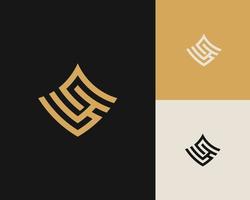 Letters W and M or WM line logo design. Linear minimal stylish emblem. Luxury elegant vector element. Premium business logotype. Graphic alphabet symbol for corporate business identity