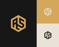 Letters A and S or AS line logo design. Linear minimal stylish emblem. Luxury elegant vector element. Premium business logotype. Graphic alphabet symbol for corporate business identity