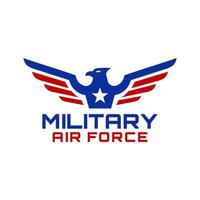 diseño de logotipo de ala de águila militar fuerte vector