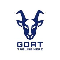 sharp geometric modern goat head logo design vector