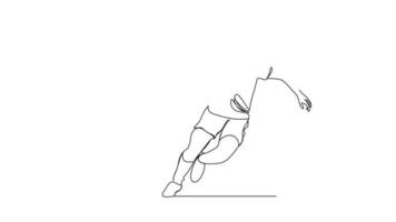 continuous line Two footballers snatching the ball and pulling on their shirts video