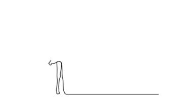 continue één lijntekening. giraf wandelen symbool. logo van de giraf. vector illustratie video