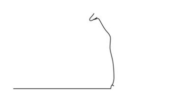 kontinuerlig en linjeritning. giraff promenader symbol. giraffens logotyp. vektor illustration video