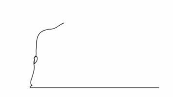 dibujo continuo de una línea. símbolo de jirafa caminando. logo de la jirafa. ilustración vectorial video