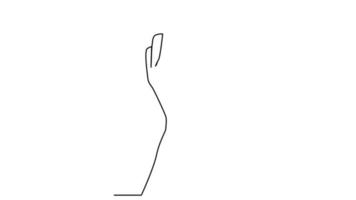 continuous line writing hand. male hand hold black pen write on the wall isolated on white with clipping path video