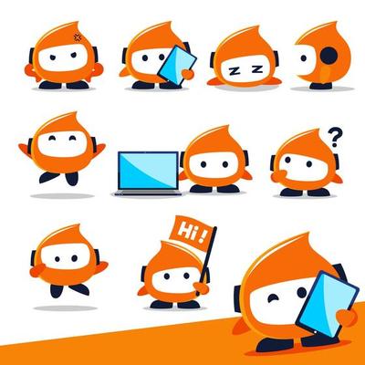 simple flat modern Little Mascot collection