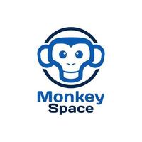 flat clean Monkey head logo design vector