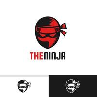 diseño de logotipo de cabeza ninja genial vector