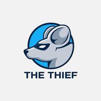 mask Mouse thief Logo design vector