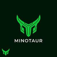 flat modern Minotaur bull initial M monogram logo design inspiration vector