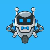 Robot servant with bow tie mascot cartoon style vector