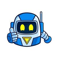 cartoon Robot mascot gaming thumb up