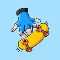 sporty action dynamic creative HandBoard Skateboard illustration