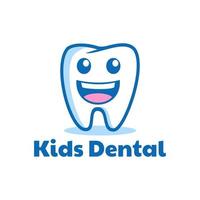 sonrisa dientes de dibujos animados diseño de logotipo dental inspiración vector