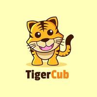 cute cartoon Tiger cub mascot logo design vector