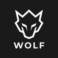 Sharp Wolf head line logo design vector