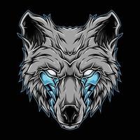 ilustración de logotipo de mascota de cabeza de lobo vector