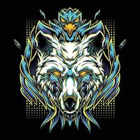 ilustración del logotipo de la mascota de los lobos fénix vector