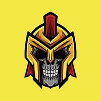 Gladiator Skull Head Logo Illustration vector