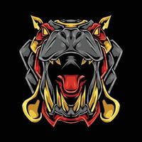 Hippopotamus Head Abstract Ornament Illustration vector