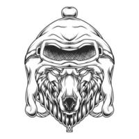 Wolf Head Line Art Illustration vector