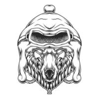 Wolf Head Line Art Illustration vector