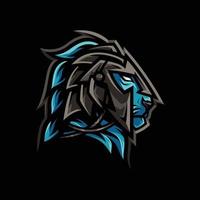 Ilustración de logotipo de mascota de cabeza de león de gladiador vector