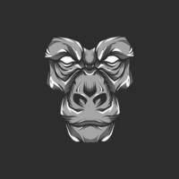 Gorilla Head Mascot Logo Illustration vector