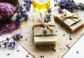 Natural organic SPA cosmetic with lavender. photo