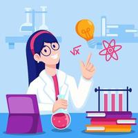 Females Scientist in Laboratory vector