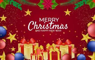 Merry Christmas Ornament Background Concept vector