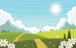 Nature Spring Mountain Background vector