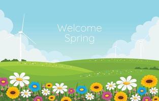 Spring Season Landscape Background vector