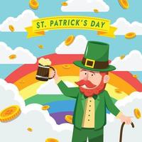 día de san patricio lindo concepto de leperchaun vector