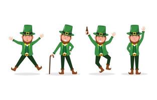 Saint Patrick Day Cute Leprechaun Character vector