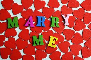 Marry me and hearts. photo