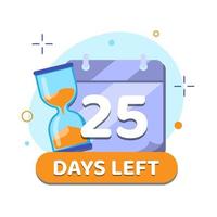 modern number of days left countdown timer template icon concept illustration flat design vector eps10