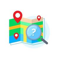 paper map, search by location concept illustration flat design vector eps10. modern graphic element for landing page, empty state ui, infographic, icon