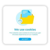 web browser cookie to save data or information pop up permission concept illustration flat design vector eps10. modern graphic element for landing page, empty state ui, infographic, icon, button