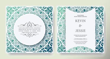 gradient mandala style wedding invitation vector